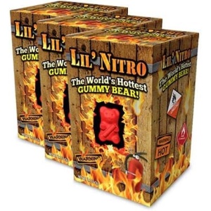 Lil' Nitro The World's Hottest Gummy Bear by GiftWorld- Hot & Spicy Candy - 1 Bear is equal to 900 Jalapenos - Fiery Challenge - Pack of 3