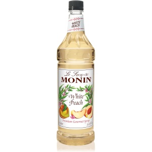Monin Flavored Syrup,White Peach, 33.8-Ounce Plastic Bottle (1 liter) by Monin [Foods]