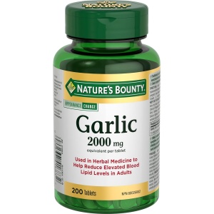 Nature's Bounty Garlic Pills and Herbal Health Supplement, Helps Maintain Cardiovascular Health, 2000mg, 200 Tablets