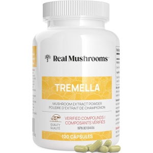 Real Mushrooms Tremella Capsules - Organic Tremella Mushroom Extract with Immunomodulating Properties & Measured Beta-Glucans - Vegan Mushroom Supplement, 120 Capsules