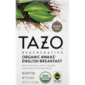 TAZO Tea Bags, Black Tea, Regenerative Organic Awake English Breakfast Tea, 16 Count