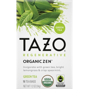 TAZO Tea Bags, Green Tea, Regenerative Organic Zen Tea, 16 Count