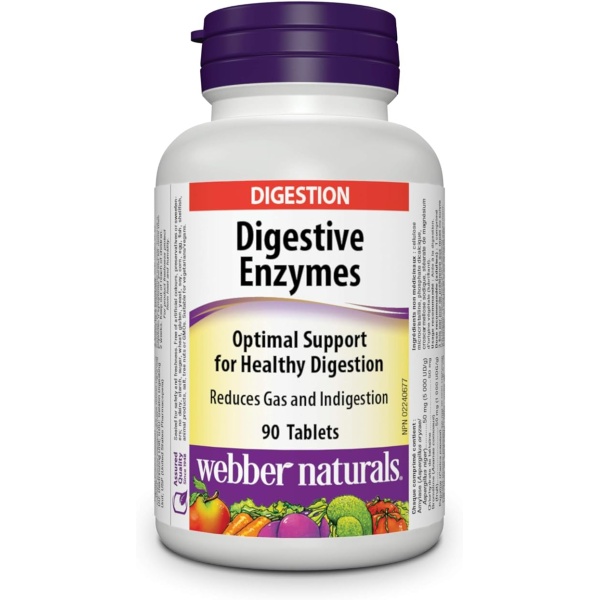 Webber Naturals Digestive Enzymes, 90 Tablets, Digestive Support, Vegan