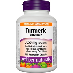 Webber Naturals Turmeric Curcumin, 3,050 mg of Raw Herb, 120 Capsules, Antioxidant Support, Vegan