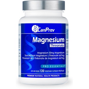 CANPREV Magnesium L-Threonate, 120 Vegan Caps - Enhanced Cognitive Function Support - Optimal Absorption Formula for Improved Sleep & Muscle Function - Essential Supplement for Men & Women