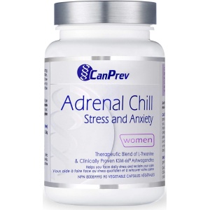 CanPrev Adrenal Chill Capsules - 90 Veggie Caps with KSM-66 Ashwagandha & L-Theanine for Relaxation, High-Concentration Full-Spectrum Ashwagandha Root Extract, Organic Stress Support