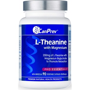 CanPrev L-Theanine with Magnesium Capsules, 90 Count - Enhanced Formula - Optimal Relaxation without Drowsiness - Synergistic Blend for Well-being Management