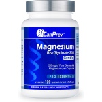 CanPrev - Magnesium BisGlycinate 200mg, 120 v-caps - Gentle on the Bowels - A Factor in the Maintenance of Good Health