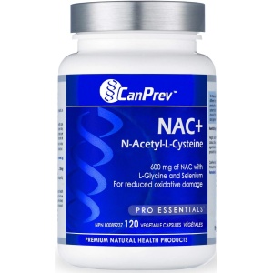 CanPrev NAC+ N-Acetyl-L-Cysteine Supplement, 120 v-caps - 600mg NAC with L-Glycine & Selenium - Promotes Healthy Glutathione Levels, Immune Support, Liver Function & Oxidative Balance
