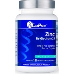 CanPrev Zinc Bis-Glycinate 25mg of Pure Elemental Zinc per Capsule | 120 v-caps | Premium Natural Health Products l Supports Energy Production l Promote Relaxation