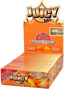 Pure Hemp Juicy Jay Rolling Paper Box of 24 Packs (Peaches & Cream)