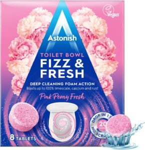 Astonish Fizz & Fresh Toilet Tablets, Pink Peonies Scented Toilet Cleaner Tablets