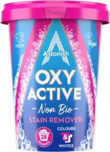 Astonish Oxy Active Non Bio Stain Remover - Removes Stains, Eliminates Odors & Brightens Fabric - 625g