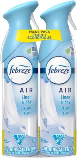 Febreze Air Freshener Spray, Odor Eliminator Linen & Sky, 2 Count