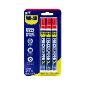 WD-40 Classic Formula- Precision Pen On-The-Go, Lubrication with Pin-Point Precision, Controlled Flow. Portable, Easy to Hold, Easy to Store, Ideal for Small and Tights Spaces, 0.3 fl oz [3-Pack]