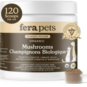 Fera Pets Mushroom Supplement for Dogs & Cats with Turkey Tail, 120 Scoops