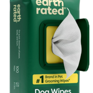 Earth Rated (A Canadian Company) Dog Wipes, Hypoallergenic, Cleaning and Hydrating, for Grooming Paws, Body and Butt, Lavender Scented, 100 Count
