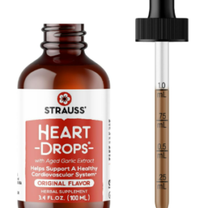 Strauss Naturals Heartdrops - Herbal Heart Support Supplement with European Mistletoe, Aged Garlic Extract -Original Flavour, Soy Free (100 ml (Pack of 1))
